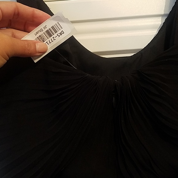 Vintage Jill by Jill Stuart Black Plissé Midi Dress 2 - Picture 6 of 8